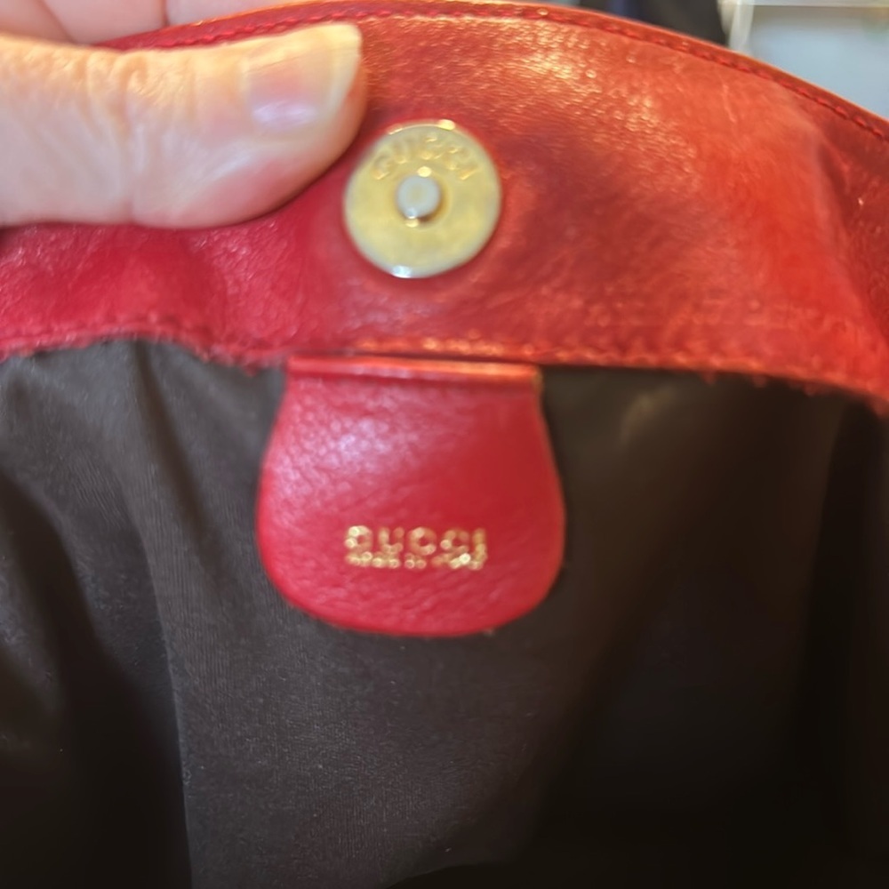 Gucci Vintage 2 Way Red Leather Handbag - Picture 7 of 16